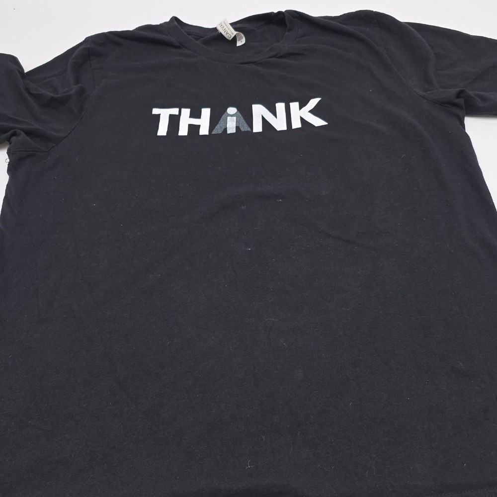 Streetwear Graphic T-Shirt Mens XL‎ Black THiNK Short Sleeve Cotton Tee Grunge